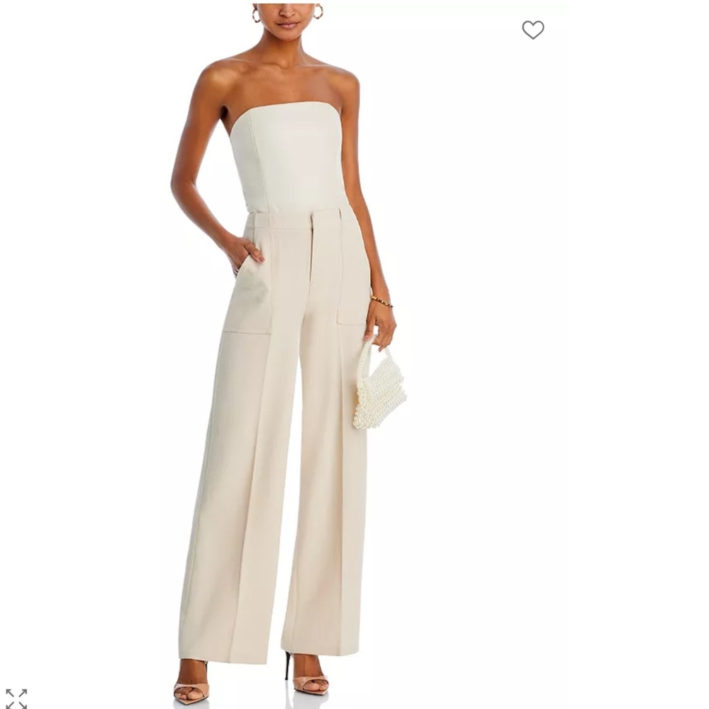 AQUA Beige High-Waist Wide-Leg Trousers – NWT – MSRP $78